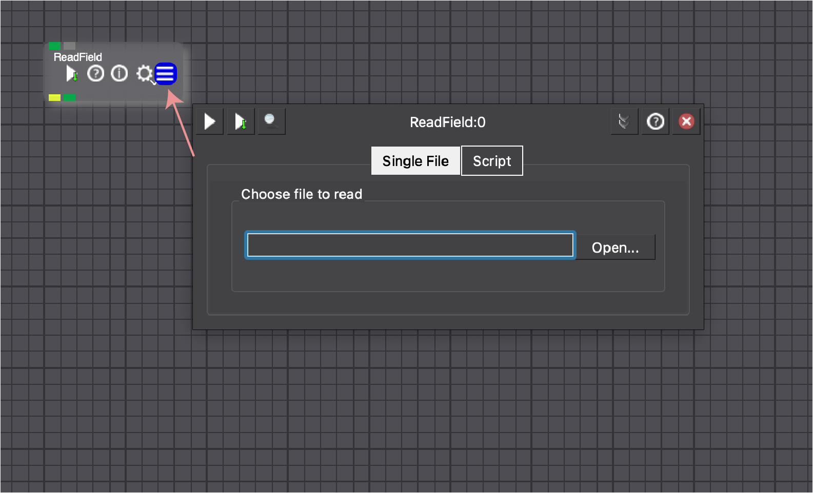 ReadField file selection GUI